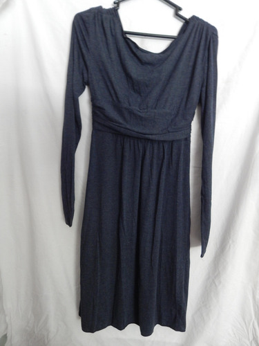 Imagen 2 de 3 de * Vestido Azul Marino Oscuro Manga Larga Talla Xs