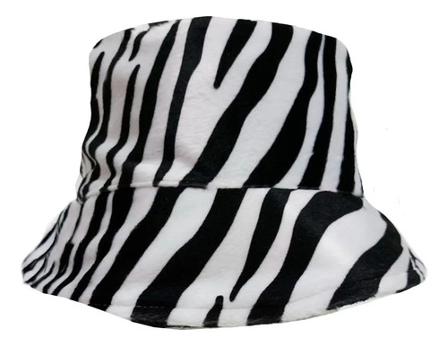 Piluso Piel Corderito Bucket Moda Invierno Mujer Pelo Corto Cebra M Corderito Pelo Corto