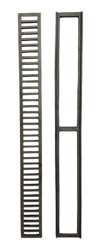 Grelha Linear Simples 10x100x1cm Ferro Fundido Com Caixilho