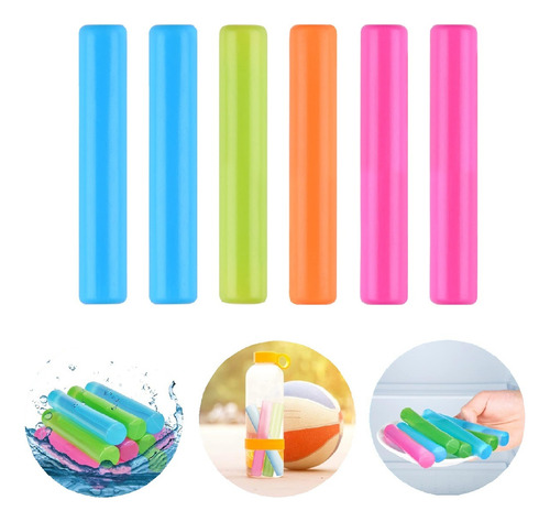 6 Hielos Reutilizables Lavables Para Botellas Dif Colores Multicolor