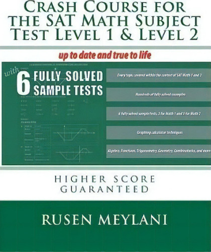 Crash Course For The Sat Math Subject Test Level 1 & Level 2, De Rusen Meylani. Editorial Createspace Independent Publishing Platform, Tapa Blanda En Inglés
