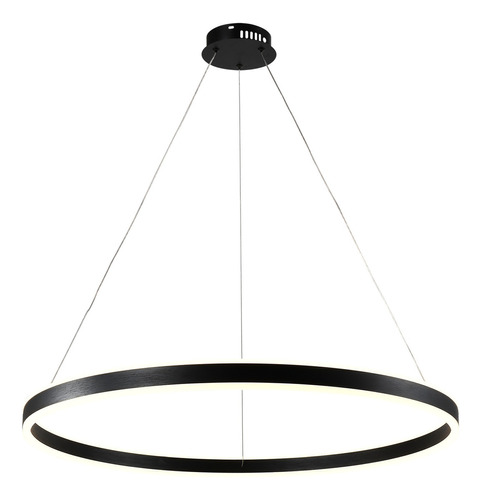 Colgante Bi Led 80w 80cm Negro Calido