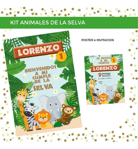 Kit Animales De La Selva Digital - Cumpleaños