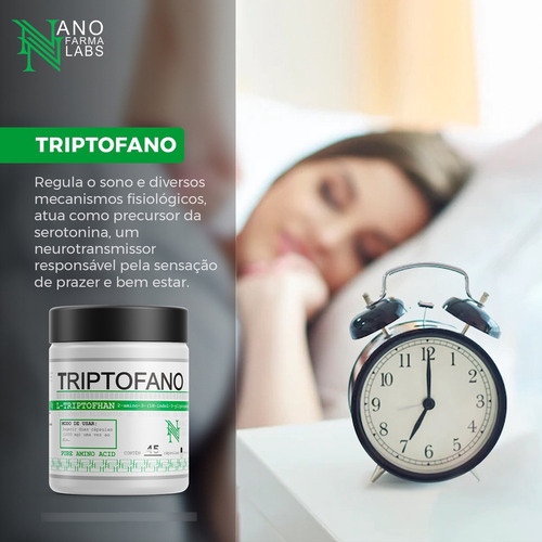 4x L-triptofano Puro Em Pó 70g - Nano Farma Labs Sabor Melatonin