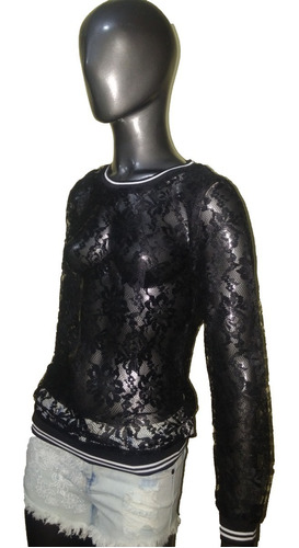 Sweater De Encaje Black Label Talle M Delicado Y Bellisimo!