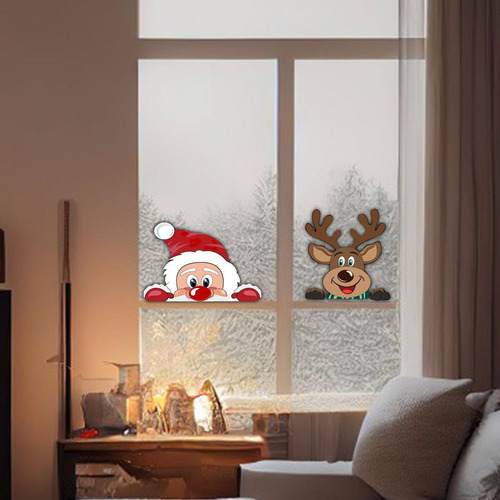. Adesivos Eletrostáticos De Janela De Natal Papai Noel E