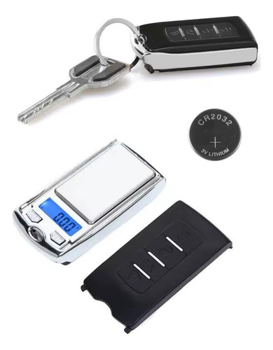 Mini Báscula Digital, Estilo Llave Auto, Incluye Pila, 200gr Plateado 200 G