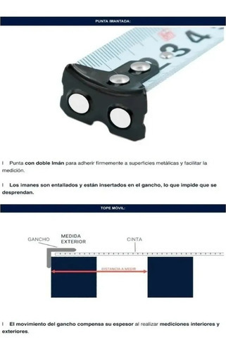 Cinta Métrica Auto-frenante Con Imán Bremen® 3mts Fleje 19mm