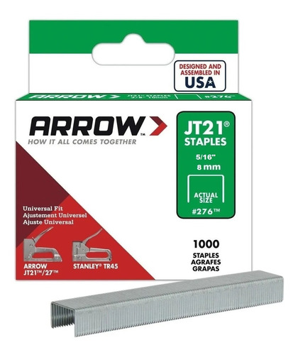 Grampas Grapas Origen Usa 10 Mm 1000u T-27 Arrow 27624