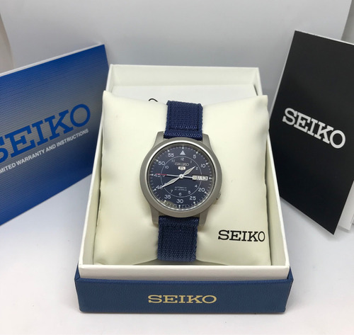Reloj Seiko 5  Militar Automatico Snk807(azul ) *glamdvt*