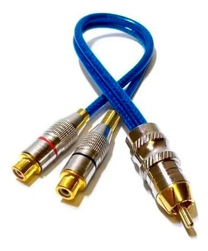 Cabo Svart Y Plug Metal 5mm Azul 2 Fêmeas 1 Macho Tech One