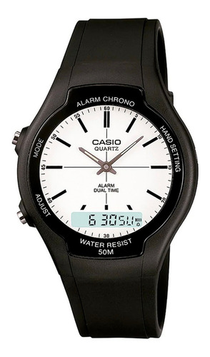 Reloj Análogo/digital Casio Aw-90h-7evdf Resistente Al Agua