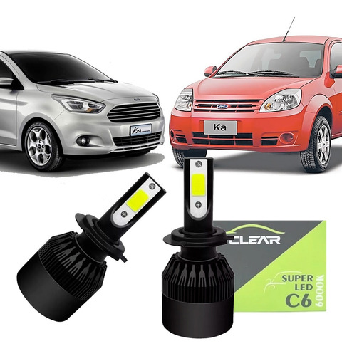  Super Led Branca Farol Alto E Baixo Ford Ka 2008 A 2023