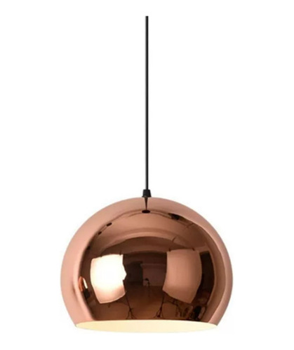 Lampara Colgante Esfera De Metal Color Cobre Diametro 20cm