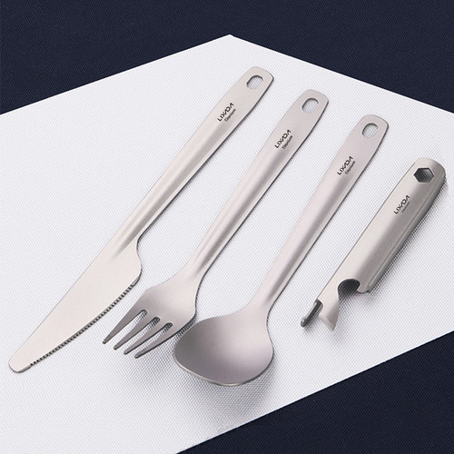 Juego De Cucharas Y Cucharas De Titanio, Cubiertos, Senderis