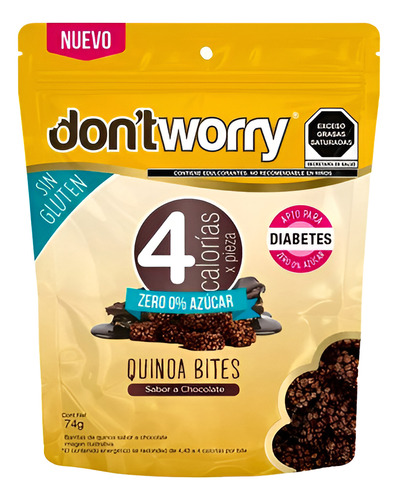 Quinoa Don't Worry Bites Sabor Chocolate 74 G
