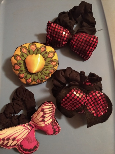 Imagen 4 de 10 de Scrunchies Colitas Moñeras Artesanales. A Mano!!!