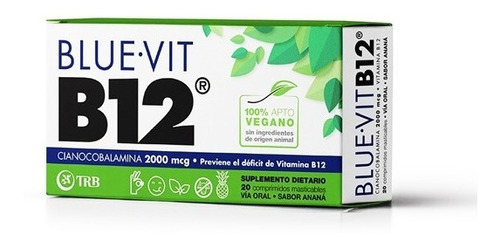 Blue Vit B12 2000mcg Vegano 20 Comp Masticables