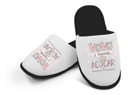 Pantufa Personalizada Fofinha E Confortável Para Vovó Mamãe