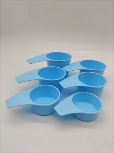 Imagen 3 de 9 de Set X6 Cucharas Medidoras Apilables Plástico Colores Pastel