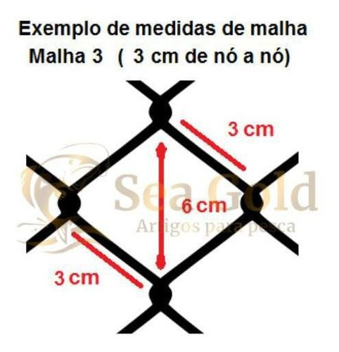 Rede Para Pesca Malha 3 (3cm Entre Nós) Fio 030 30 Metros