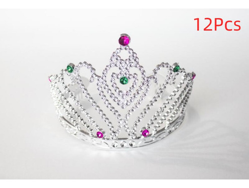 . 12pcs Corona De Princesa Chapada En Plástico For Niñas