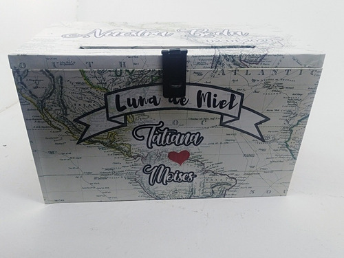 Imagen 6 de 9 de Buzon Alcancia Mapa Luna De Miel Para Casamiento