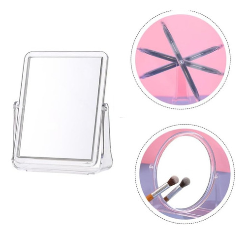 X2 Espejo Tocador Espejo Maquillaje Transparente Doble Cara