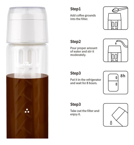 Cafetera Watchget Cold Brew, Cafetera Helada De Vidrio Y
