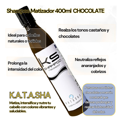 Shampoo Matizador Chocolate Intensifica Y Neutraliza Castaño