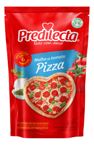 Molho de Tomate Pizza Predilecta sem glúten em sachê 300 g