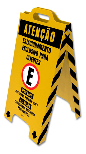 Cavalete Atenção Estacionamento Exclusivo Para Clientes