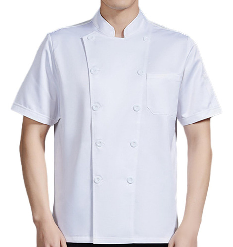 Abrigo De Chef Chaqueta De Chef Camisa Top De Manga Corta,