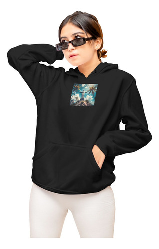 Sudadera Cristo Redentor Con Capucha De Mujer Hoodie Negro