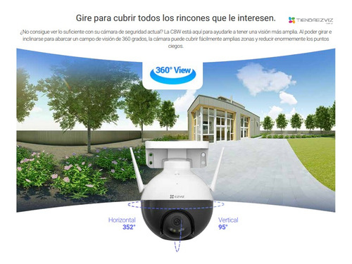 Imagen 3 de 10 de Ezviz C8w 2k+ Cámara Exterior 360º Inteligencia Artificial