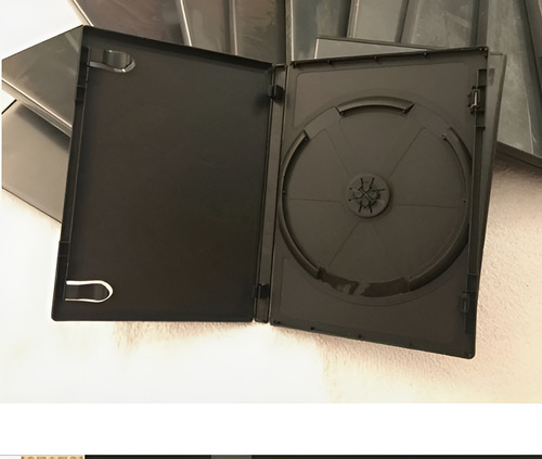 Caja Cd Y Dvd Y Cd Slim Plastica Negra X 25 Unidades