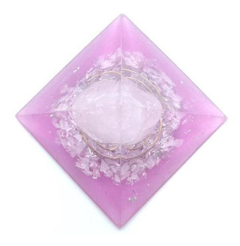 Orgonite Pirâmide Rosa C/ Quartzo - Amor E Confiança