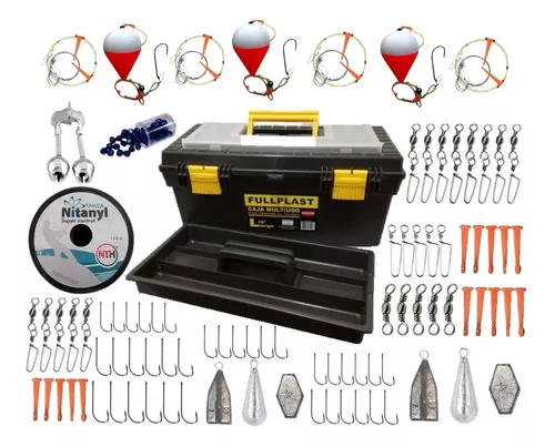 Kit Pesca Caja + 35 Articulos! Super Completa Armado Líneas