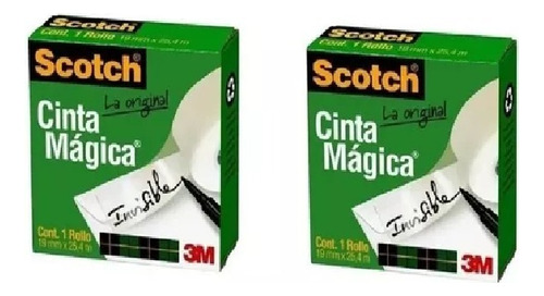 2x Cinta Mágica Scotch 19mmx25,4mm Invisible 3m