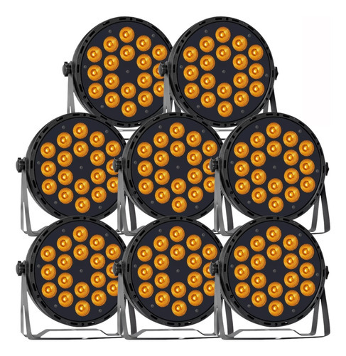 8 Canhão Par Led 18 Leds 15w Rgbwa Dmx 110v/220v