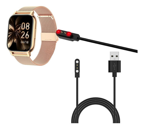 ~?br Yiqungo Cable Usb Para Popglory P66 Smart Watch 2 Pin