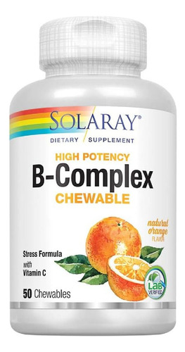 Complejo B Chewable Solaray 50 Tabletas Masticables