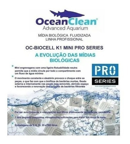 K1 Míni Mídia Biológica Ocean Clean Biocell 10l 