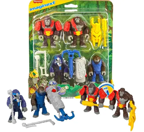 Imaginext Bonecos Gorilas Vs Macacos Acessórios Mattel Hml57