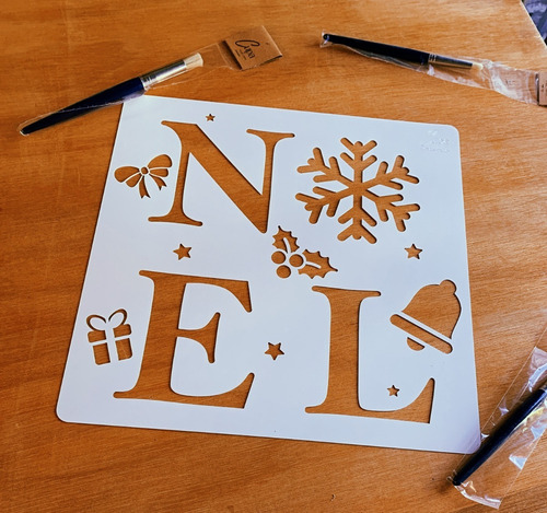 Stencil Decorativo 30x30cm. Navidad Noel