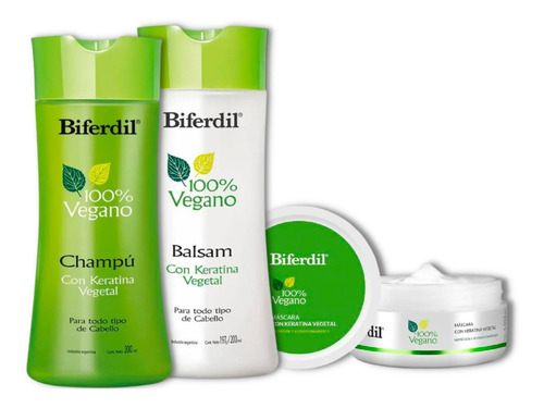 Biferdil Vegano Shampoo + Balsamo + Baño Crema