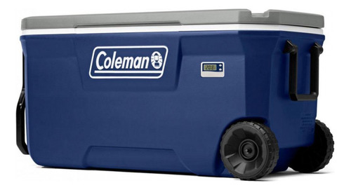 Caixa Térmica Azul Termômetro Digital Rodas 94,6l - Coleman