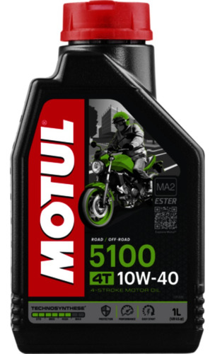 Aceite Lubricante 10w40 Motul Sintético 4t 5100 Ma2/sl 1lt