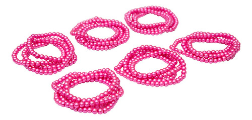 Tiras Cuentas  De Vidrio Redonda 6mm  Color Rosado  6 Tiras