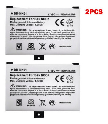 2pcs New Battery Fits Barnes & Noble Nook 005 Bnrz1000 C Sle